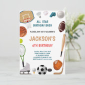 第6誕生日スポーツ招待状 招待状 (スタンド正面)