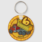 第6誕生日ダンプトラックカスタムキーホルダー キーホルダー (正面)