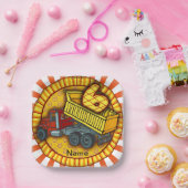 第6誕生日ダンプトラック ペーパープレート (パーティー)