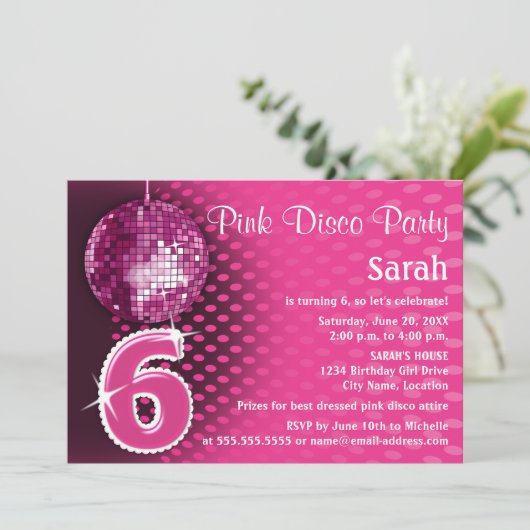 第6誕生日ディスコパーティー 招待状 (スタンド正面)