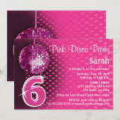第6誕生日ディスコパーティー 招待状 (正面/裏面)