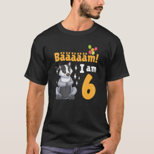 第6誕生日ハニーバッガーをテーマにした誕生日パーティー6 Tシャツ
