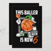 第6誕生日バスケットおもしろいボール選手,6歳 シーズンカード (正面/裏面)