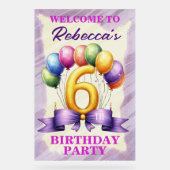 第6誕生日バルーンテーマ アクリルサイン (正面)
