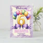 第6誕生日バルーンテーマ 招待状 (スタンド正面)