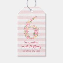 第6誕生日ピンクウォーターカラーフローラ6