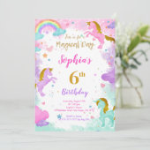 第6誕生日ユニコーン招待状 招待状 (スタンド正面)