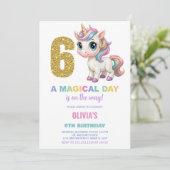 第6誕生日ユニコーン誕生日招待状 招待状 (スタンド正面)