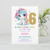 第6誕生日ユニコーン誕生日招待状 招待状 (スタンド正面)