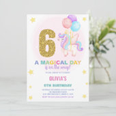 第6誕生日ユニコーン誕生日招待状 招待状 (スタンド正面)