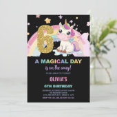 第6誕生日ユニコーン誕生日招待状 招待状 (スタンド正面)