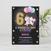第6誕生日ユニコーン誕生日招待状 招待状 (スタンド正面)