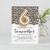 第6誕生日レオパードアニマルプリント招待状 招待状 (スタンド正面)