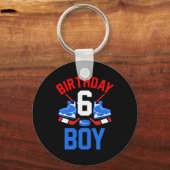 第6誕生日女子ボーイズ6歳アイスホッケー キーホルダー (正面)