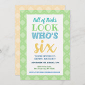 第6誕生日招待状ことわざ 招待状 (正面/裏面)