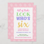 第6誕生日招待状スローガン 招待状 (正面/裏面)