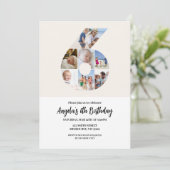 第6誕生日招待状ミニマリスト – 第6位 招待状 (スタンド正面)