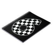 第6誕生日第市松模様に6号車レース国旗 ノートブック (左側)