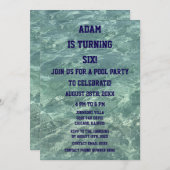 第6誕生日第6プールパーティービーチウォーターアート2025 招待状 (正面/裏面)