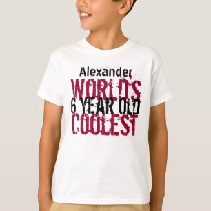 第6誕生日贈与世クール界6歳の男の子 Tシャツ