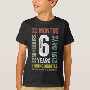 第6誕生日6年ヴィンテージレトロ Tシャツ