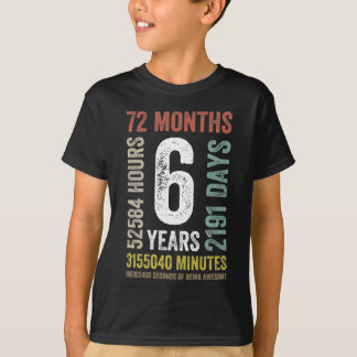 第6誕生日6年ヴィンテージレトロ Tシャツ