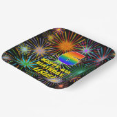 第6誕生日:カラフルおもしろい祝賀花火 ペーパープレート (傾斜あり)