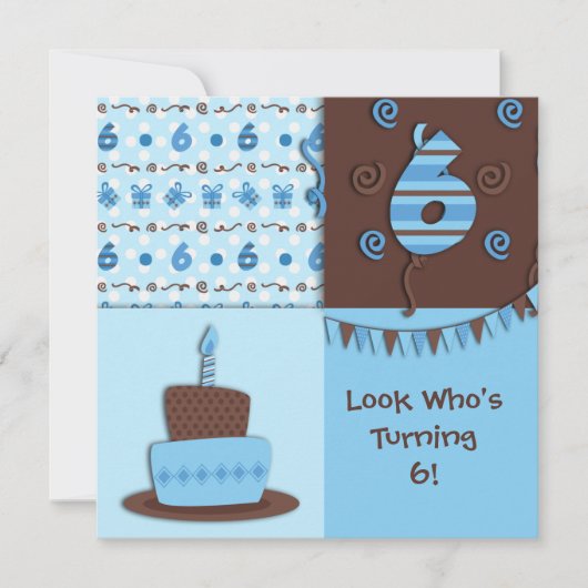 第6誕生日: 男の子: 招待状 (正面)