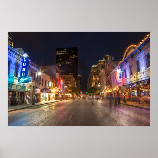 第6通りアットデュスクインダウンタウンオースティン,テキサス州 ポスター (正面)