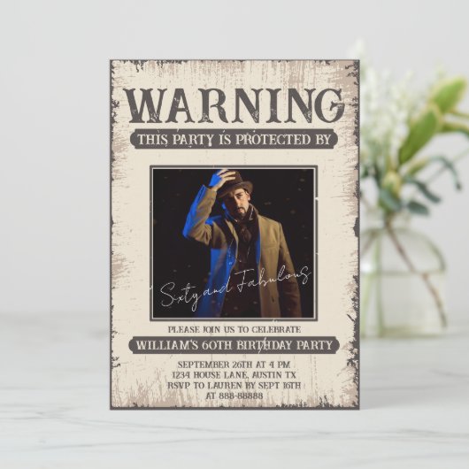 第60おもしろいレトロヴィンテージ60と素晴らしい誕生日 招待状 (スタンド正面)