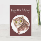 第60おもしろい誕生日フクロウと態度鳥のユーモア カード (正面)
