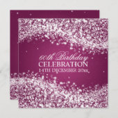 第60エレガント回誕生パーティー・ウェきらめくーブ・ベリー 招待状 (正面/裏面)