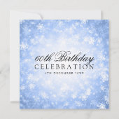 第60エレガント誕生日ブルーウィンターワンダーランド 招待状 (裏面)