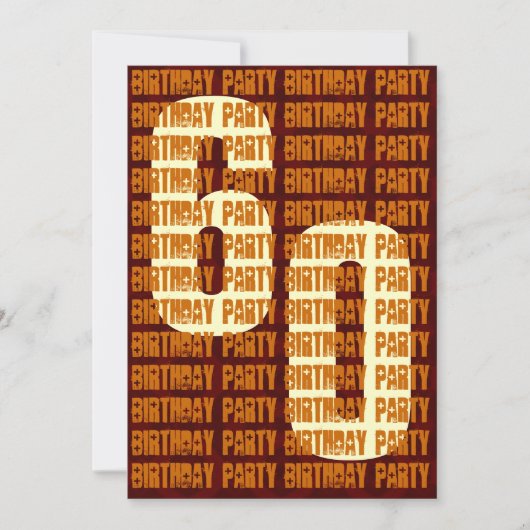 第60グランジ誕生日金ゴールドとBrown W1048 招待状 (正面)