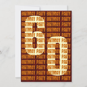 第60グランジ誕生日金ゴールドとBrown W1048 招待状