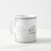 第60ダイヤモンドの結婚記念日のマグはぴかぴか光ります コーヒーマグカップ (正面左)