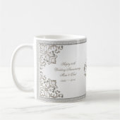 第60ダイヤモンドの結婚記念日のマグはぴかぴか光ります コーヒーマグカップ (左)