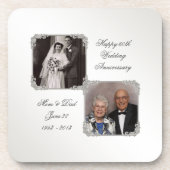 第60ダイヤモンドの結婚記念日の写真のコースター コースター (正面)