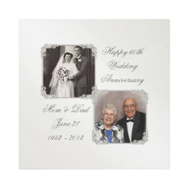 第60ダイヤモンドの結婚記念日の写真の金属の芸術 メタルプリント