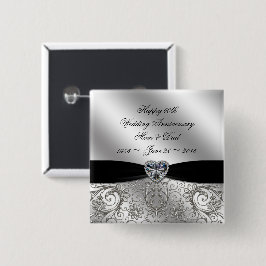 第60ダイヤモンドの結婚記念日ボタン 缶バッジ