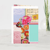 第60ハッピーバースデーコラージュスクラップブックケーキ カード (裏面)