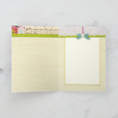 第60ハッピーバースデーコラージュスクラップブックケーキ カード (内部)