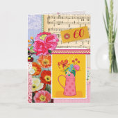 第60ハッピーバースデーコラージュフローラアート解体書 カード (正面)