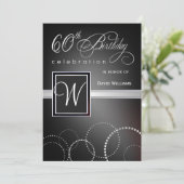 第60バースデーパーティ招待状-モノグラム 招待状 (スタンド正面)