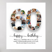 第60パーソナライズされた回誕生日コラージュのポスター ポスター (正面)