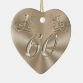 第60パーソナライズな記念日のオーナメントまたはない セラミックオーナメント (右)