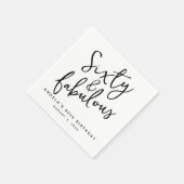 第60パーティー紙エレガント飾り スタンダードカクテルナプキン (角)