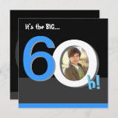 第60ビッグ6Oh!写真テンプレート誕生パーティー 招待状 (正面/裏面)