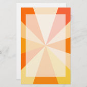 第60ポップ・アートの条モダンのオレファンキーンジ色の幾何光線 便箋 (正面/裏面)
