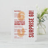 第60モダンな誕生日によって水漆喰を塗られる木A07を驚かして下さい 招待状 (スタンド正面)